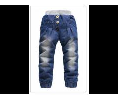 Wholesale Hot Sell Fashion Design Boys Jeans Pants Simple Warm Kids New Model Jeans Pants