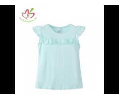 Fashion and Comfortable Cotton Girl's Top bright color flutter sleeve top Children Tank Top
