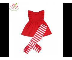 Knit Cotton Summer Kids Girls Tunic Top with Long Legging Pant Set - Image 2